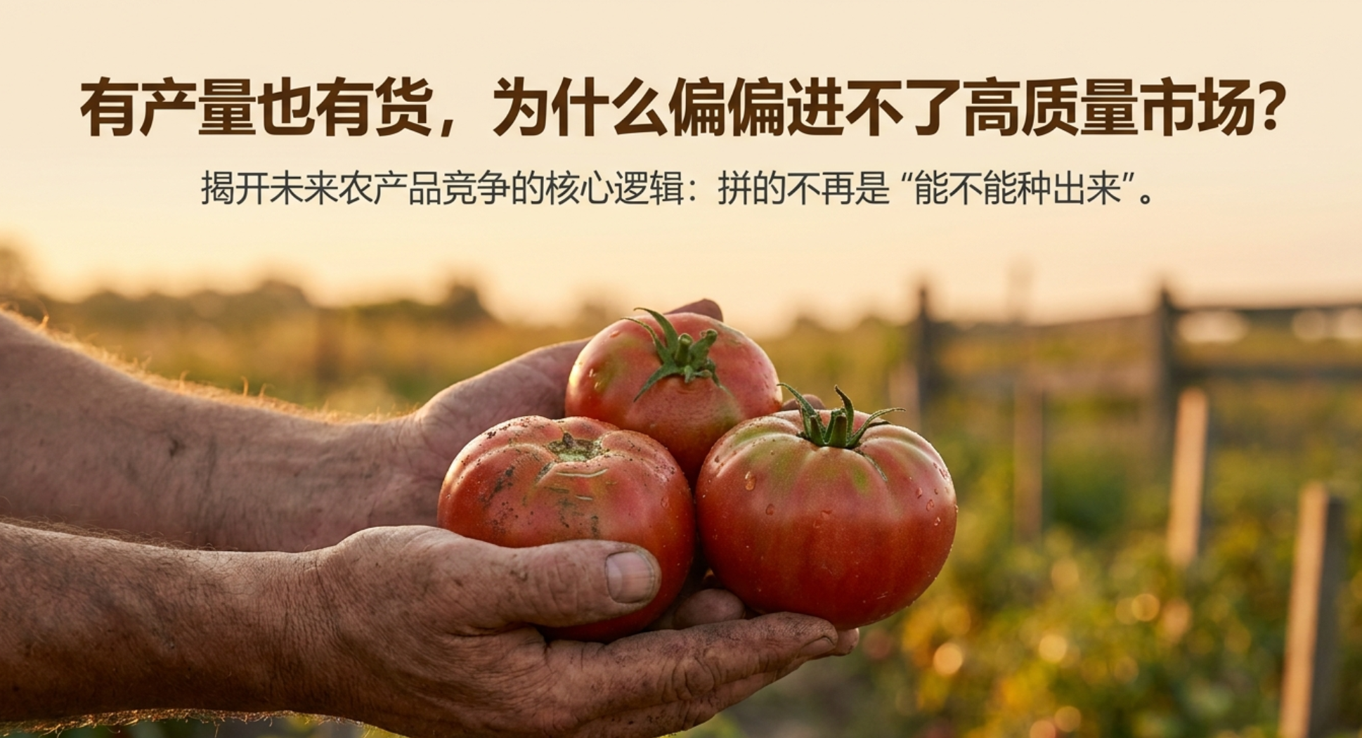 为什么有的农产品能种出来，却进不了更高质量市场？